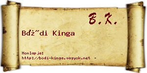 Bódi Kinga névjegykártya