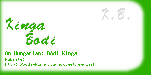 kinga bodi business card